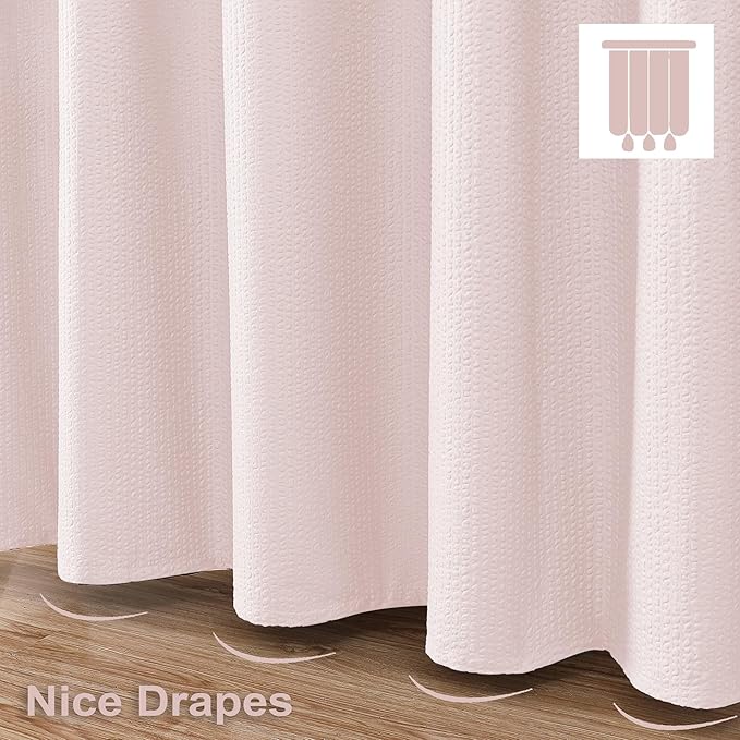 OVZME Berry Pink Shower Curtain, Kids Bathroom Curtain 72 Inch Long, 3D Embossed Fabric Waffle Shower Curtain, Luxury Hotel Quality Bathroom Curtain, 72 x 72 Inches