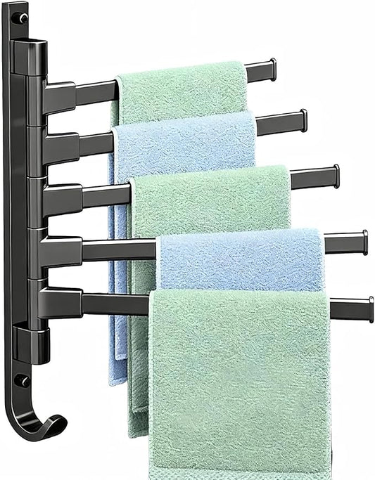 Swivel Towel Rack BSELUTNGY - Durable Space Saving Towel Racks for Bathroom Outdoor for Pool Over The Door Towel Rack Ideal for Balconies Cabinets Kitchens Perfect for Any Decor Style