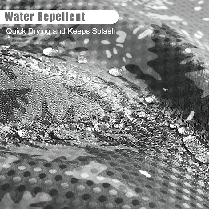 Hokibero Mountain Grey and White Shower Curtain Misty Forest Shower Curtain Nature Tree Plant Waffle Fabric Curtains for Bathroom Water Repellent Silver Gray, 72 x 72 inch