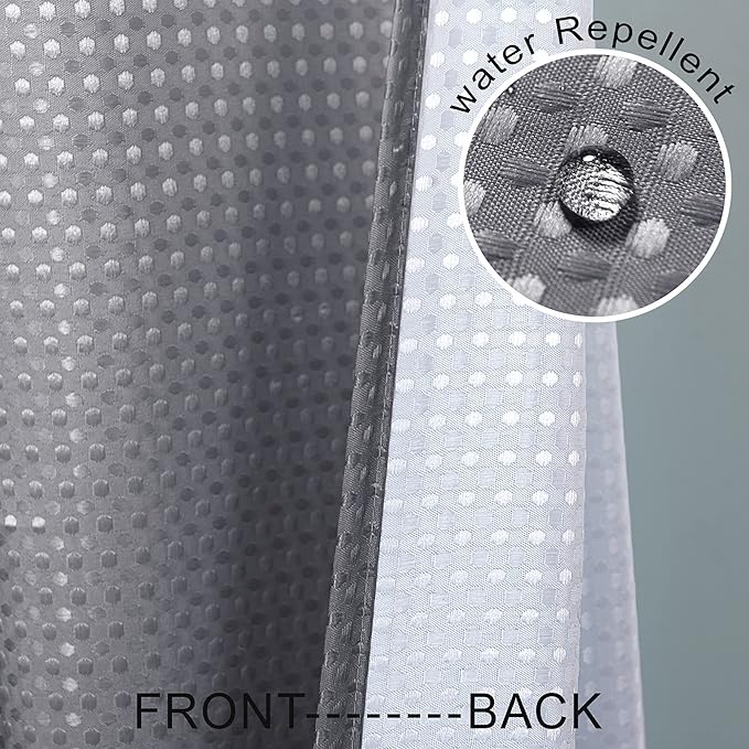 Dark Grey Shower Curtain,Ombre Waffle Weave Waterproof Cloth Fabric Shower Curtains Liner for Bathroom with Hooks, Slate Gray, 70x72