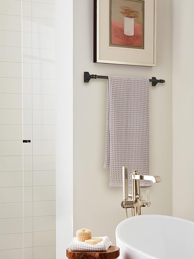 Amerock BH36054ORB | Oil Rubbed Bronze Towel Bar | 24 in (610 mm) Towel Rack | Davenport | Bathroom Towel Holder | Bathroom Hardware | Bath Accessories