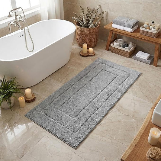 GRANNY SAYS Gray Bathroom Rug Mat, Bath Mats for Bathroom Non-Slip, Super Soft and Water Absorbent, Extra Large Bath Rugs, Microfiber Bath Rugs for Bath Floor, Tub and Shower, 59" x 24"