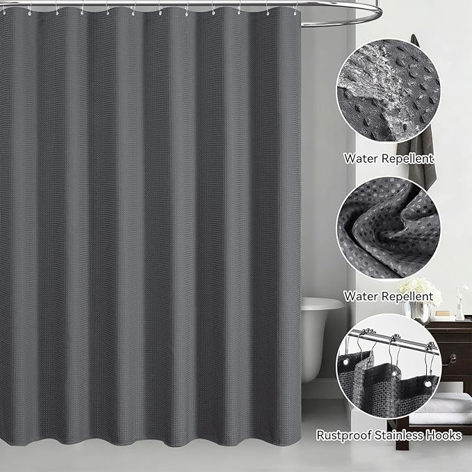 Bathroom Set - 22PCS Grey Bathroom Accessories Set Trash Can Toilet Brush Holder Set Soap Dispenser Bathroom Accessory Set with Shower Curtain Bathroom Decor Set for Home, Restroom