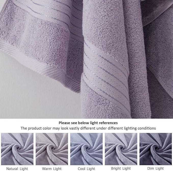 COZYART Lavender Oversized Bath Sheet for Bathroom 35x70 100% Cotton Body Shower Towel Soft Absorbent Durable 650 GSM Extra Large Towels for Daily Use