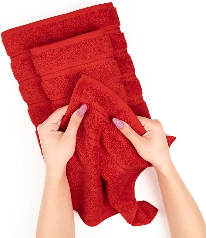 American Soft Linen 35x70 Jumbo Large Bath Towel, 600 GSM 100% Cotton Turkish Bath Sheet, Oversized Luxury Bath Towel for Bathroom Beach and Pool, Red