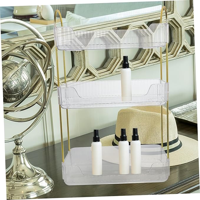 Hemobllo Bathroom Countertop Organizer Transparent Storage Rack for Cosmetics Multi Washroom Desktop Organizer Easy to Use Bathroom Shelf for Efficient Space Management