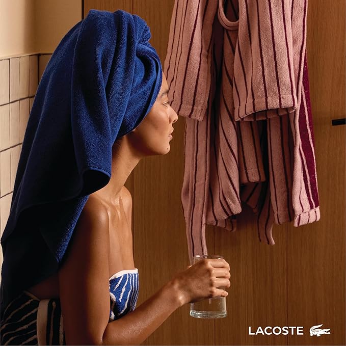 Lacoste Heritage 100% Supima Cotton Wash Cloth, Light Pink, 13" x 13" – Highly Absorbent & Quick Drying, Premium Super Soft Bath Towel, Bathroom Essential, Gift for All Occasions, Machine Washable