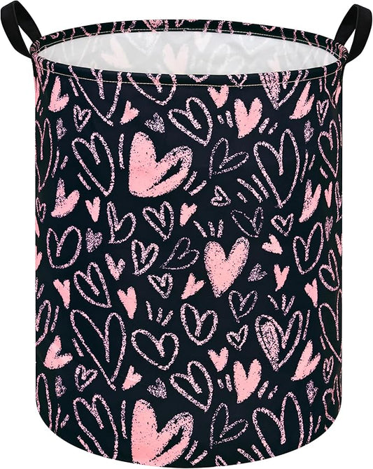 MAIZMZ Girls Room Storage Basket Decor Organizer Bins Kids Hamper Storage Bins Toy Box Women Laundry Basket Large Canvas Collapsible Chest for Home/Dorm/Kitchen/Pet/Office/Closet/Shelf/Gift Baskets
