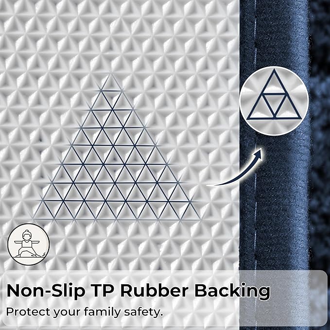 GRANNY SAYS Navy Bathroom Rugs, Bath Mats for Bathroom Non-Slip, Super Soft and Water Absorbent, Extra Large Bath Rugs Washable, Microfiber Bath Rugs for Floor, Tub and Shower, 59" x 20"