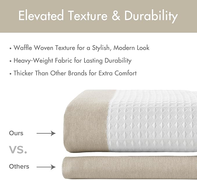Madison Park Shower Curtain Spa Waffle Weave Long Shower Curtain for Bathroom 3M Scotchgard Moisture Management, Spa Quality Modern Shower Curtains for Bathroom, Long 72x78 Taupe