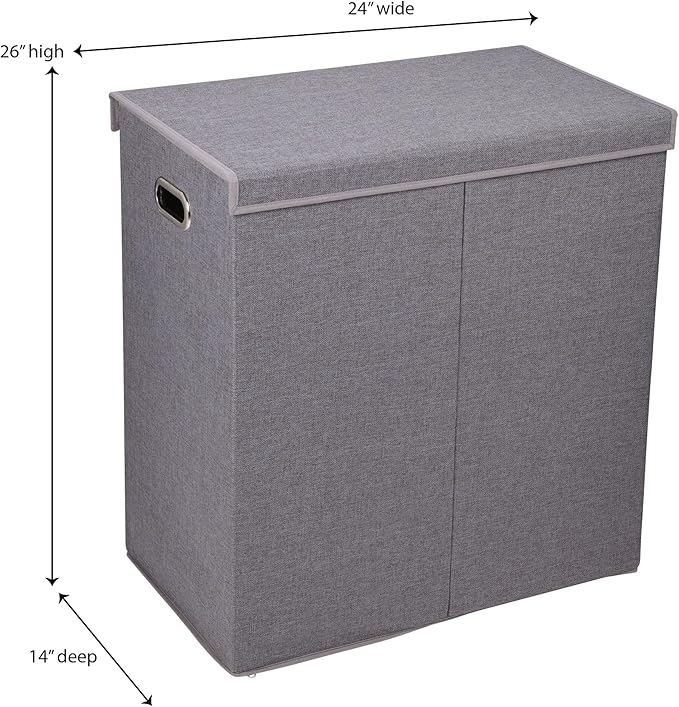 Household Essentials Collapsible Laundry Sorter with Lid, Gray
