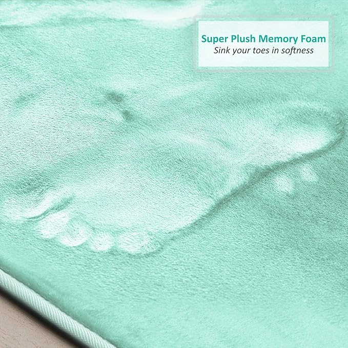 Clara Clark Bathroom Rugs, Velvet Memory Foam Bath Mat, Non-Slip Bath Rugs, Machine Wash, Dries Quickly, Ultra Soft Plush Bath Mats for Bathroom,