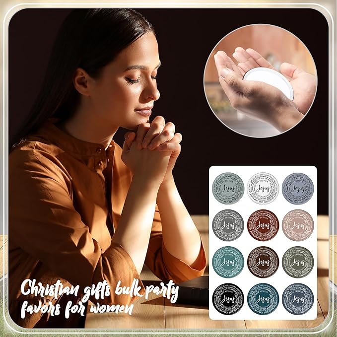 GlikCeil 36 Pcs Easter Christian Compact Mirror Gifts for Women Pocket Jesus Compact Mirrors Bulk, Christian Gifts for Women, Mini Makeup Mirrors, Easter Basket Stuffers, Church Party Favors