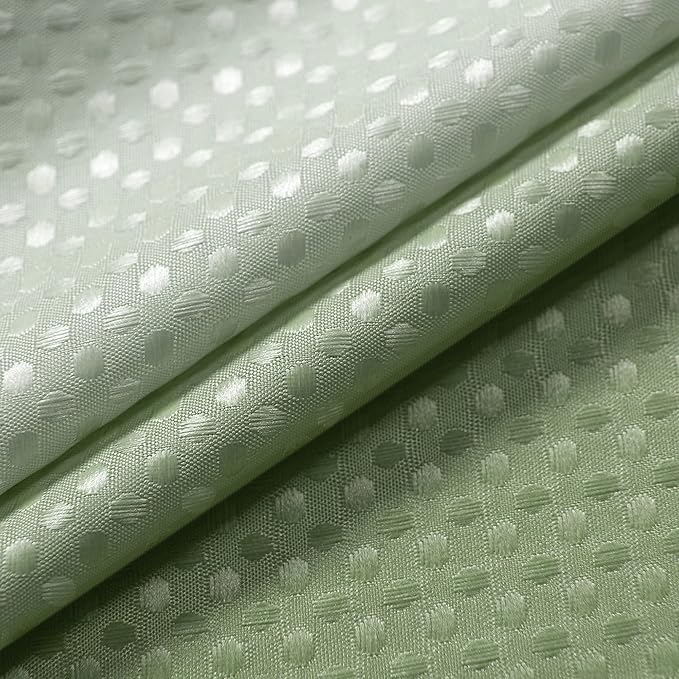 Mrs.Naturall Sage Green Shower Curtain,Ombre Fabric Spring Boho Shower Curtains for Bathroom Decor,Set with Hooks,Light Green and White,72 inch