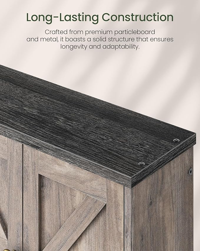 CHOEZON Bathroom Wall Cabinet, Medicine Cabinet with Open Partition and Towel Bar, Rustic Storage Cabinet with Open and Hidden Storage Space, for Bathroom, Living Room, Greige and Charcoal Black