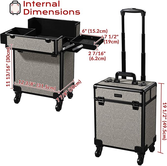 BYOOTIQUE 2-Piece Makeup Train Case Cosmetic Organizer Kit Rococo GainsBoro