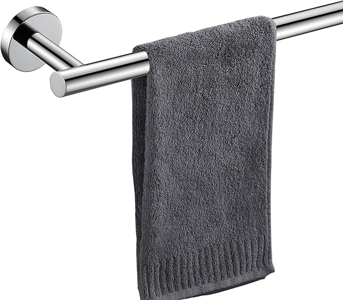 Towel Bar for Bathroom Polished Chrome, 33Inch Towel Rack Wall Mounted, Thicken Round Bath Towel Holder Rod SUS304 Stainless Steel, Heavy Duty Dish Cloths Hanger for Bathroom, Kitchen