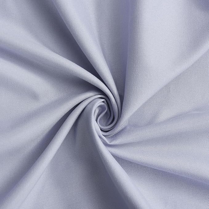 Fog Blue Ruffle Shower Curtain 72“ W x 84” H, Vintage Handcrafted Bow Tie Bath Curtain for Master Bathroom, Ruched Microfiber Bathroom Curtain with 12 Buttonholes (LQ-10)