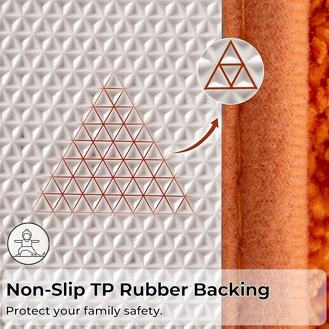 GRANNY SAYS Bathroom Rugs Non Slip, 24" x 36", Bath Rugs for Bathroom Washable, Bath Mats for Floor, Microfiber Bath Mat for Tub, Absorbent Bath Rugs for Shower Room, Orange