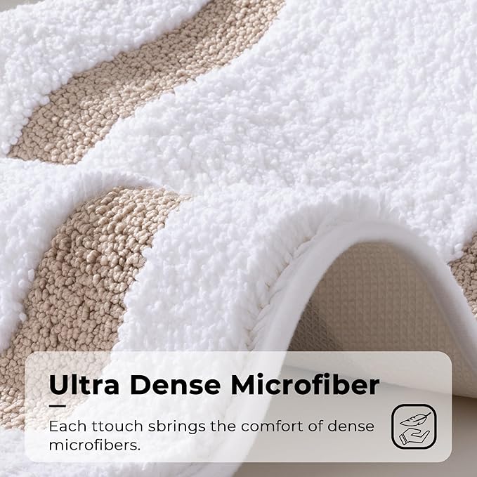 GRANNY SAYS Microfiber Bathroom Rugs Non Slip Washable, Water Absorbent Bathroom Mats for Tub, Soft Bath Mats for Bath Floor & Shower, Bath Rug, 16" x 24", Khaki Bath Rugs