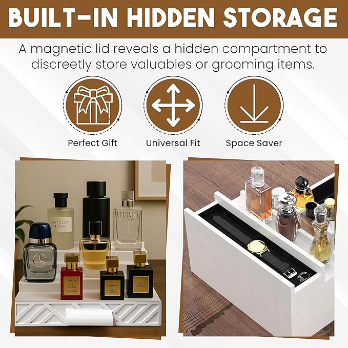 Cologne Organizer for Men - Multi Tier Drawer Organizer & Dresser Organizer Countertop - Perfume Holder | Cologne Stand For Men - Perfume Organizer for Women