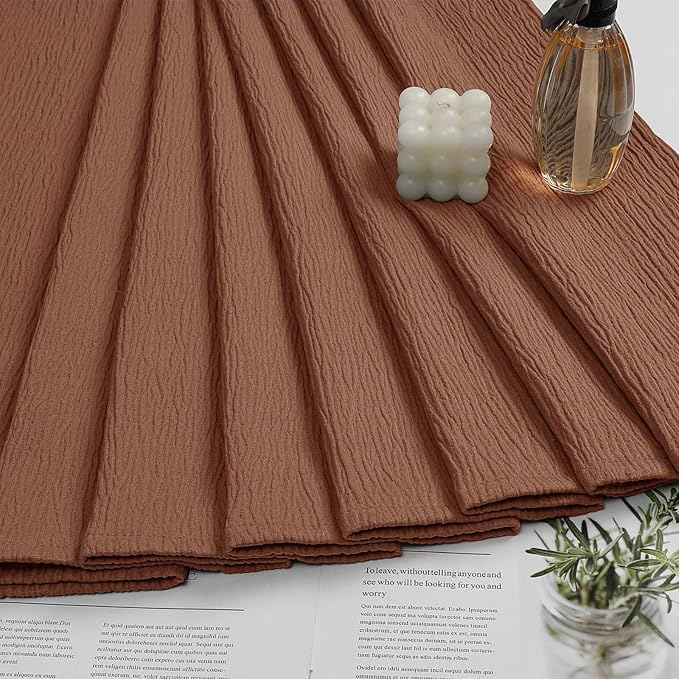 Aiyufeng 3D Textured Terracotta Shower Curtain for Bathroom, Fabric Shower Curtain Soft Cloth & Hotel Spa Quality, Luxury Boho Bathroom Curtains, Machine Washable, Terracotta, 72x72 Inches