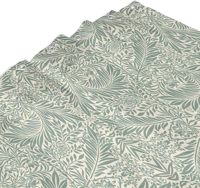 Vintage Botanical Shower Curtain William Morris Designs Green Jungle Fruit Print Shower Curtain Set Polyester Interior Waterproof Shower Curtain with 12 Hooks 72x78 Inches(183x200cm)