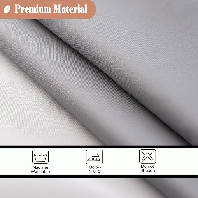 UFRIDAY Stall Shower Curtain 36 x 72 inches, Small Gray Polyester Fabric Shower Curtain for Bathroom with Rustproof Metal Grommets for Narrow Stall Size, Water Resistant, Machine Washable,Grey