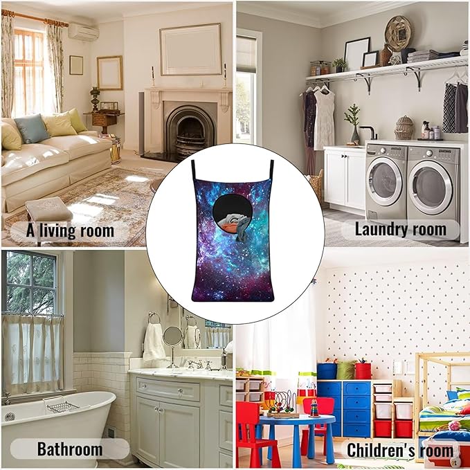 ZFRXIGN Cowhide Hanging Laundry Bag Over The Door Laundry Hamper Western Laundry Basket Home Storage Organizers Dirty Clothes Hamper for Bedroom Nursery Hampers Laundry Baskets