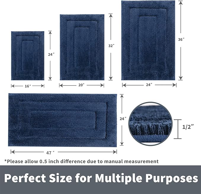 GRANNY SAYS Bathroom Rug Mat, Bath Mats for Bathroom Non-Slip, Super Soft and Water Absorbent, Extra Large Bath Rugs, Machine Wash Dry, Bath Rugs for Bath Floor, Tub and Shower, 24 x 48