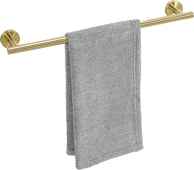 Brushed Gold Towel Bar, 18 Inch Towel Racks for Bathroom Wall Mounted, Thicken SUS304 Stainless Steel Heavy Duty Hand Towel Holder Organizer, Bathroom Accessories, Total Length 20.5 Inch