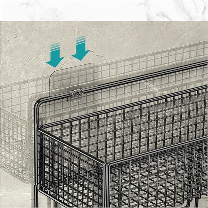 Bathroom Shelves Toilet Storage Rack Single Layer Metal toiletries Storage Rack with hairdryer Rack Wall Mounted Metal Seasoning Storage Rack No Punching Wall Mounted Shelf(Black)
