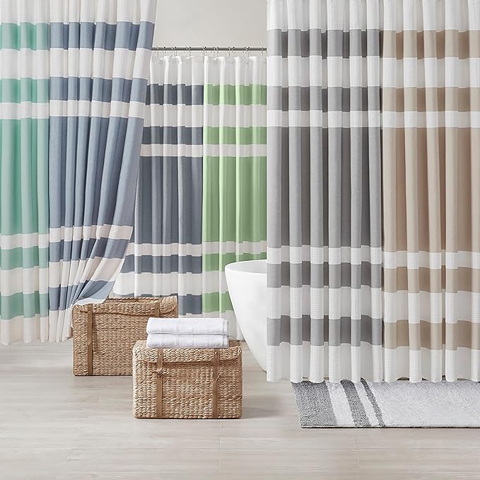 Madison Park Shower Curtain Spa Waffle Weave Stall Shower Curtain for Bathroom 3M Scotchgard Moisture Management, Spa Quality Modern Shower Curtains for Bathroom, Stall 36x72'' Sage Green