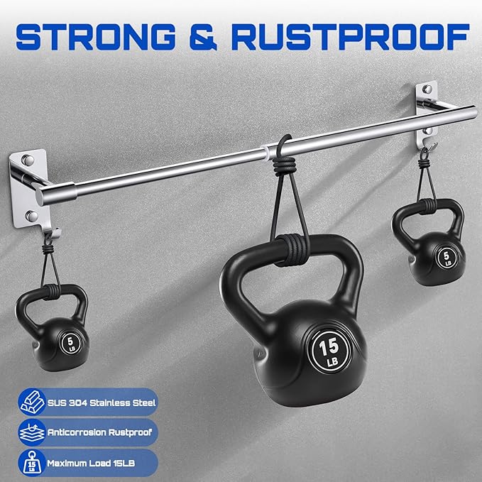 Adjustable Towel Rack for Bathroom, Stainless Steel Sturdy Towel Bar Rod (14.5”-23.6”) Wall Mount, Rustproof Towel Holder with Hanger Hook, Space-Saving Towel Rail for Bathroom Kitchen - Chrome