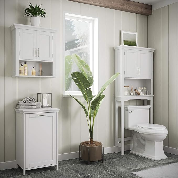 RiverRidge Somerset Tilt-Out Laundry Hamper, White