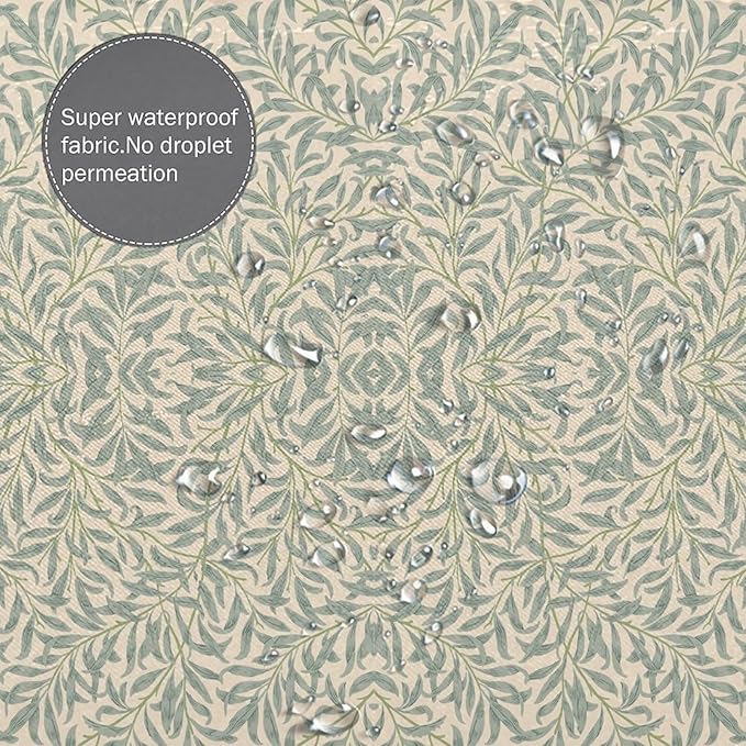 Vintage Botanical Shower Curtain William Morris Designs Green Jungle Fruit Print Shower Curtain Set Polyester Interior Waterproof Shower Curtain with 12 Hooks 66x72 Inches(168x183cm)