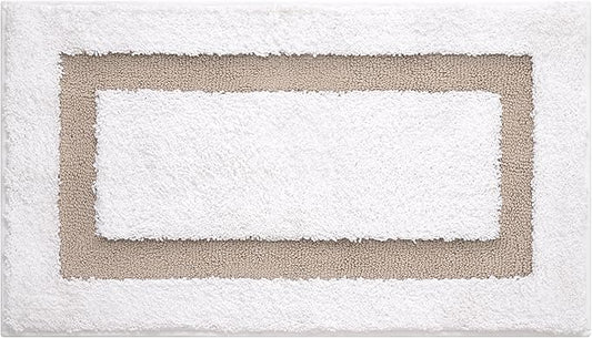 GRANNY SAYS Microfiber Bathroom Rugs Non Slip Washable, Water Absorbent Bathroom Mats for Tub, Soft Bath Mats for Bath Floor & Shower, Bath Rug, 20" x 32", Khaki Bath Rugs