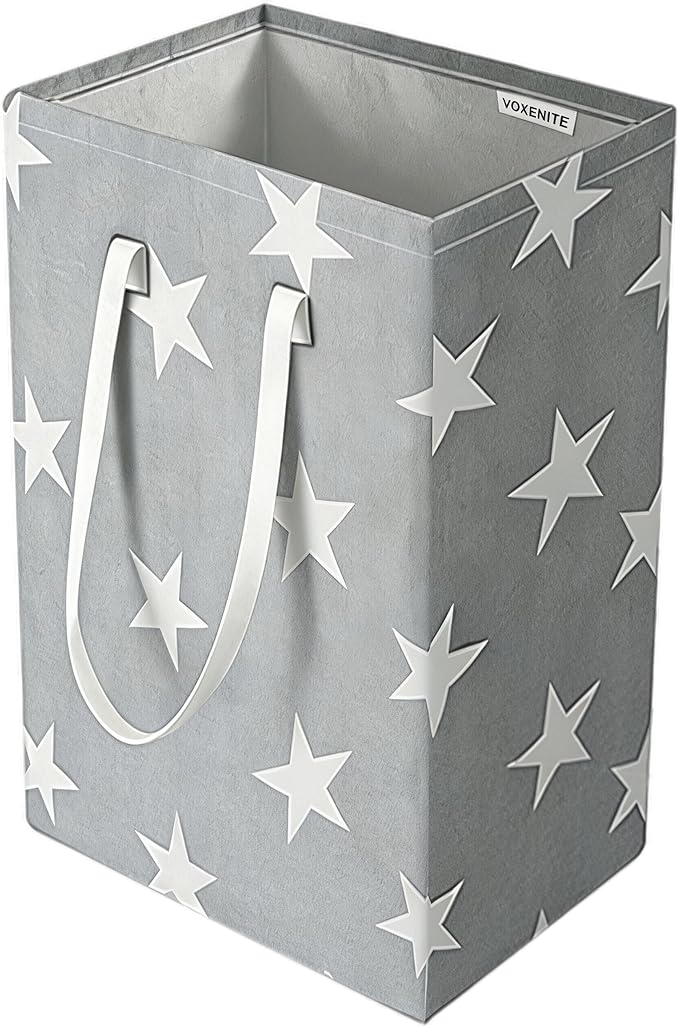 Laundry Basket, Large Clothes Hamper Collapsible, Sturdy, Free-Standing with Reinforced Handles for Bedroom, Bathroom, Dorm