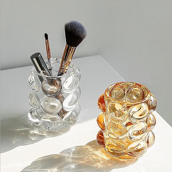 KNC Pen Pencil Container Multi-Purpose Bubble Design Glassware Comb Makeup Brush Holde Office Desk Accessories Storage Cosmetic Tools Organizer Cup