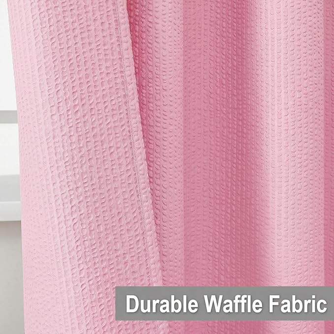 OVZME Berry Cute Girls Shower Curtain, Embossed Textured Fabric Shower Curtain for Bathroom - Soft Cloth & Hotel Spa Luxury, Water Repellent, Machine Washable Shower Curtain, 72X72, Hot Pink