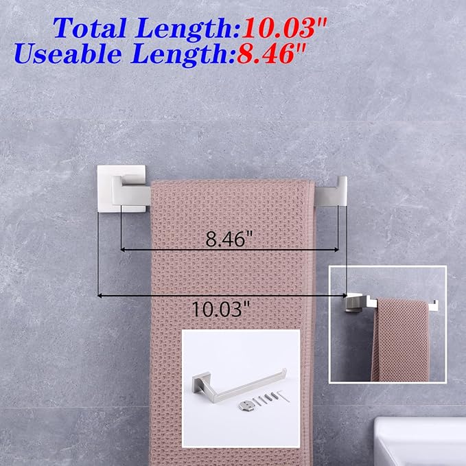 GERZWY Brushed Stainless Steel Towel Ring Bathroom Hardware Hand Towel Holder for Bath Kitchen Garage Heavy Duty Wall Mounted FG1606-LS