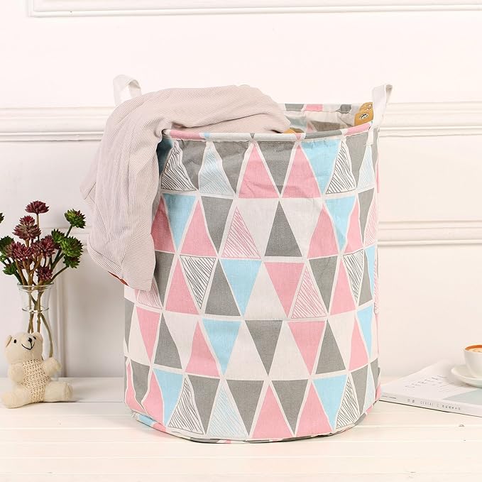 Merdes 19.7?€??€? Waterproof Foldable Laundry Hamper, Dirty Clothes Laundry Basket, Linen Bin Storage Organizer for Toy Collection (Triangle)