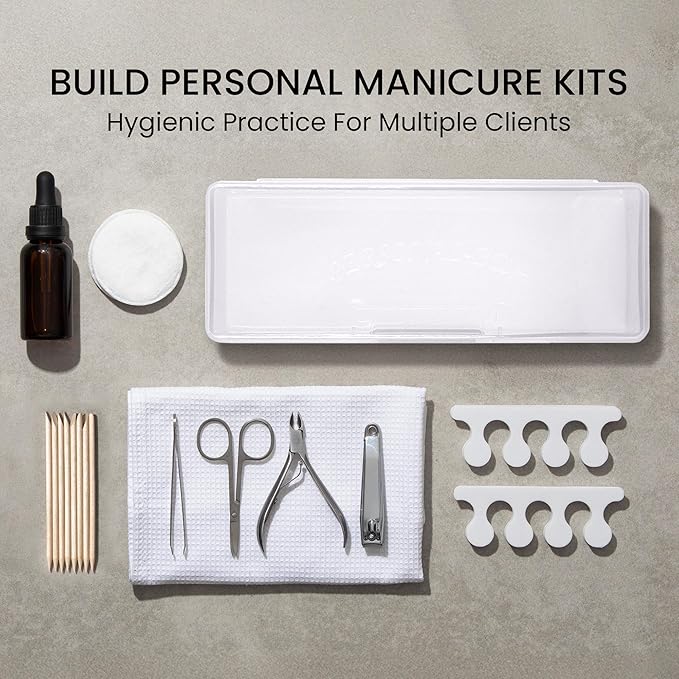 Beauticom Personal Box Storage Case for Professional Manicurist Nails Pedicure (Large Size) (1 Piece, FROSTED)