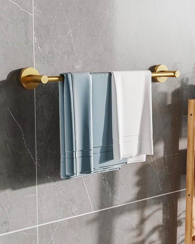 18-inch Gold Single Towel Bar Towel Rack Hand Towel Holder Stainless Steel and Zinc Alloy 1pc for Kitchen and Bathroom Wall Mount Heavy Duty Storage