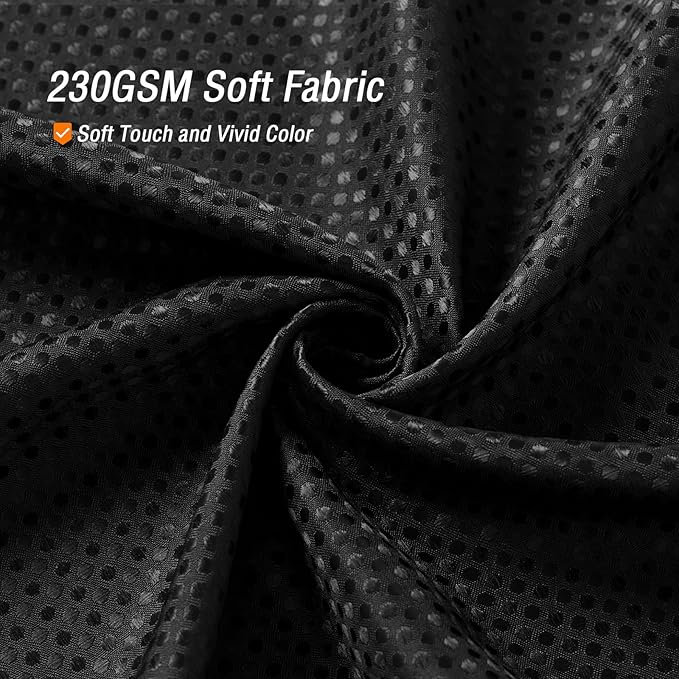 Gibelle Extra Long Shower Curtain 72 x 84, 230GSM Tall Waffle Weave Textured Fabric Shower Curtain for Bathroom, Water Repellent, Machine Washable, Black