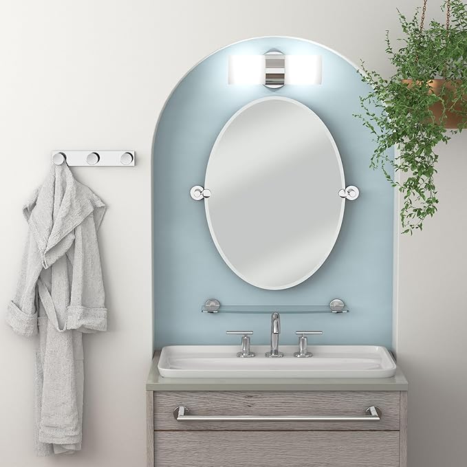 Gatco 4310 Glam Single Towel Bar, 24 Inch, Polished Nickel | Wall Mounted Bathroom Towel Holder, Total Length 26"
