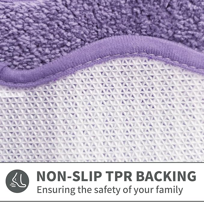 Cute Scalloped Purple Bathroom Rugs Mat,Non Slip Absorbent Quick Dry Bath Mats for Shower Room,Microfiber Bath Mats for Bathroom Floor Washable Carpet for Shower Tub Sink Bedroom,20"x32"
