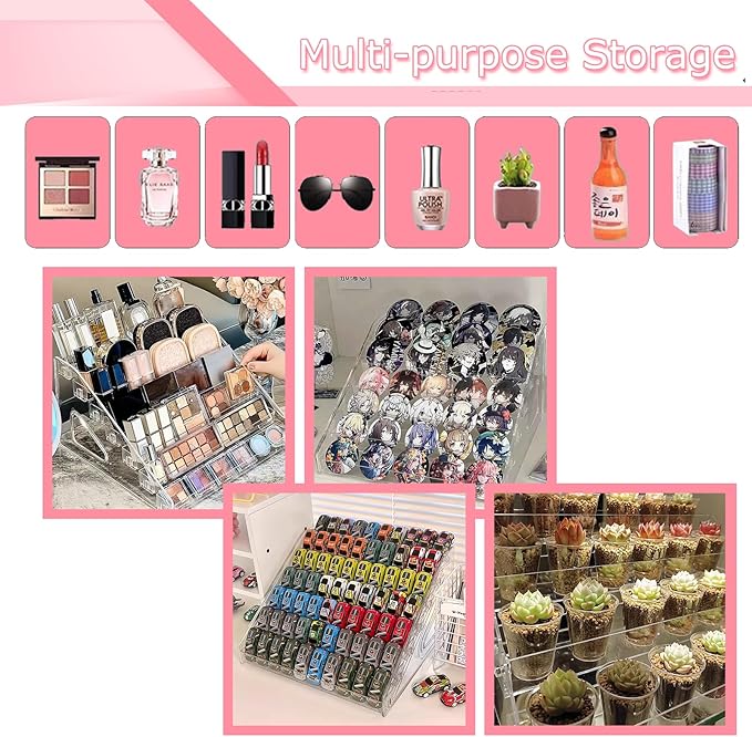 7-Tier Nail Polish Organizer Rack, 2 Pack Storage Holder Stand for Sunglass Organizer, Greeting Card, Postcard Storage Shelf