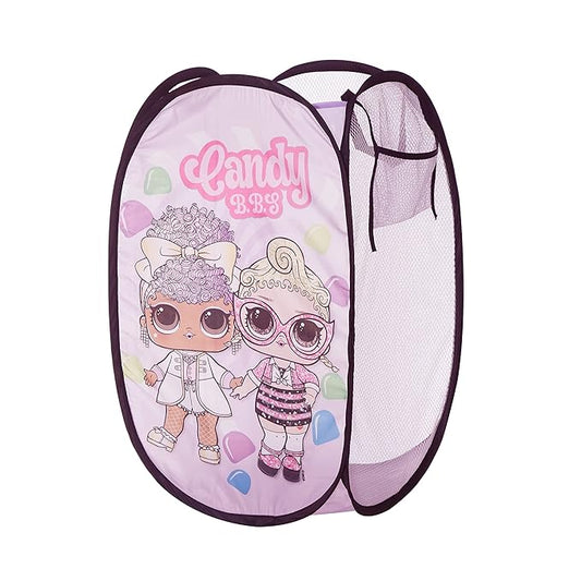 Idea Nuova LOL Surprise Pop Up Hamper with Durable Carry Handles, 21'' H x 13.5'' W X 13.5'' L, Lol Surprise/Light Pink