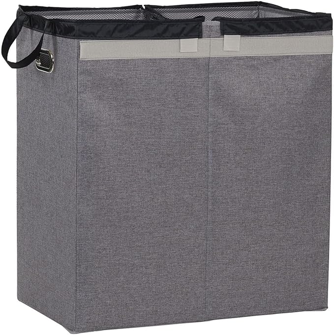 Household Essentials Collapsible Laundry Sorter with Lid, Gray